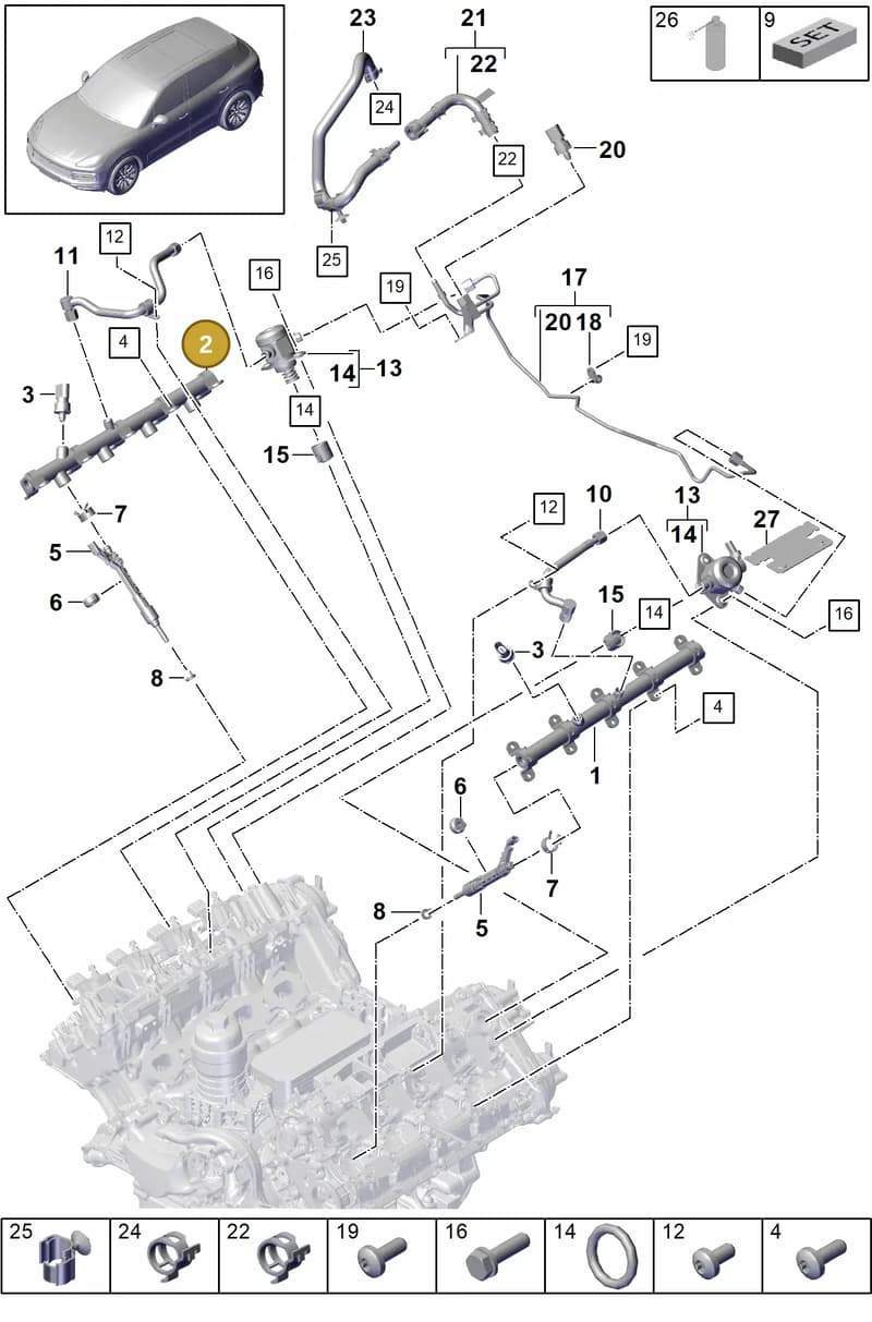 9A713331610 — Porsche Cayenne (2017-2023) diagram p51107000, position 2