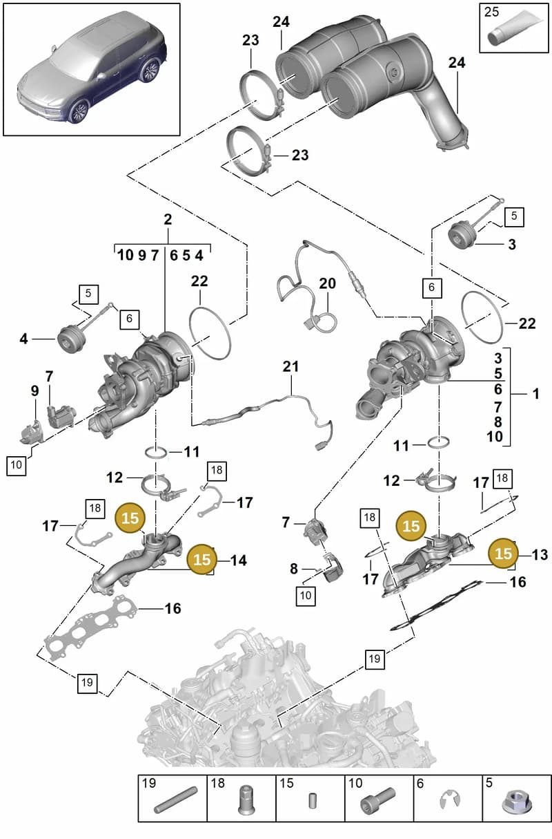 9A713338200 — Porsche Cayenne (2017-2023) diagram p51202000, position 15