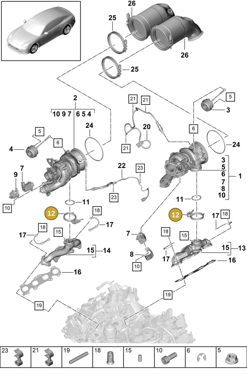 9A713338300 — Porsche Panamera (2016-2020) diagram p49202000, position 12