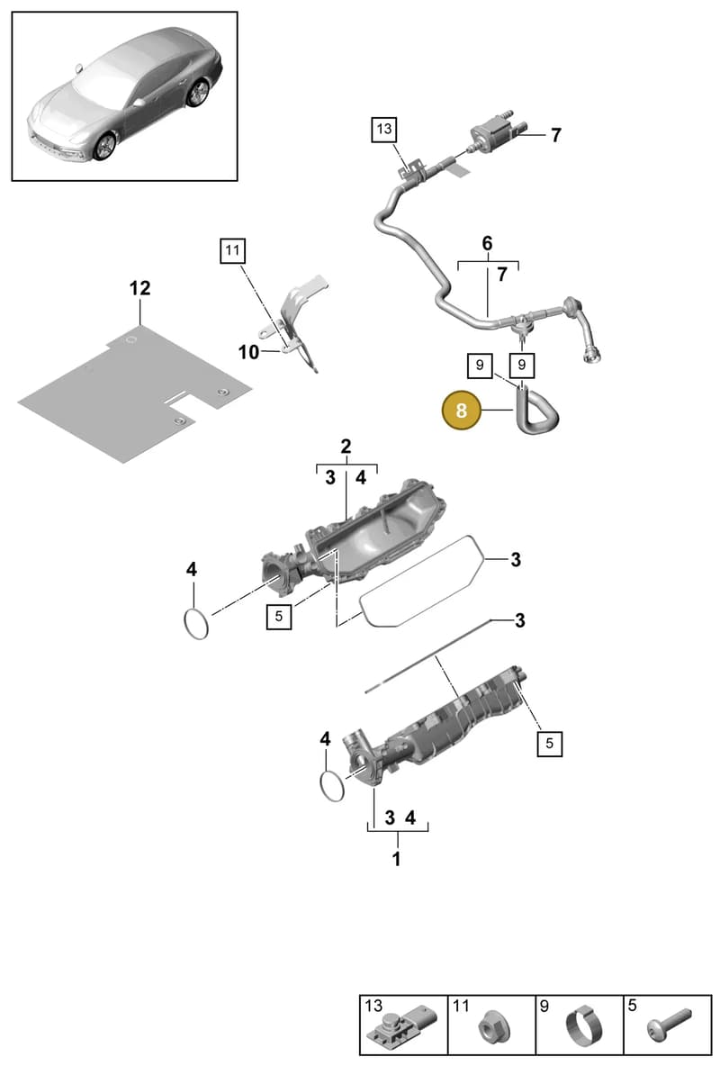 9A713339400 — Porsche Panamera (2016-2020) diagram p49107040, position 8