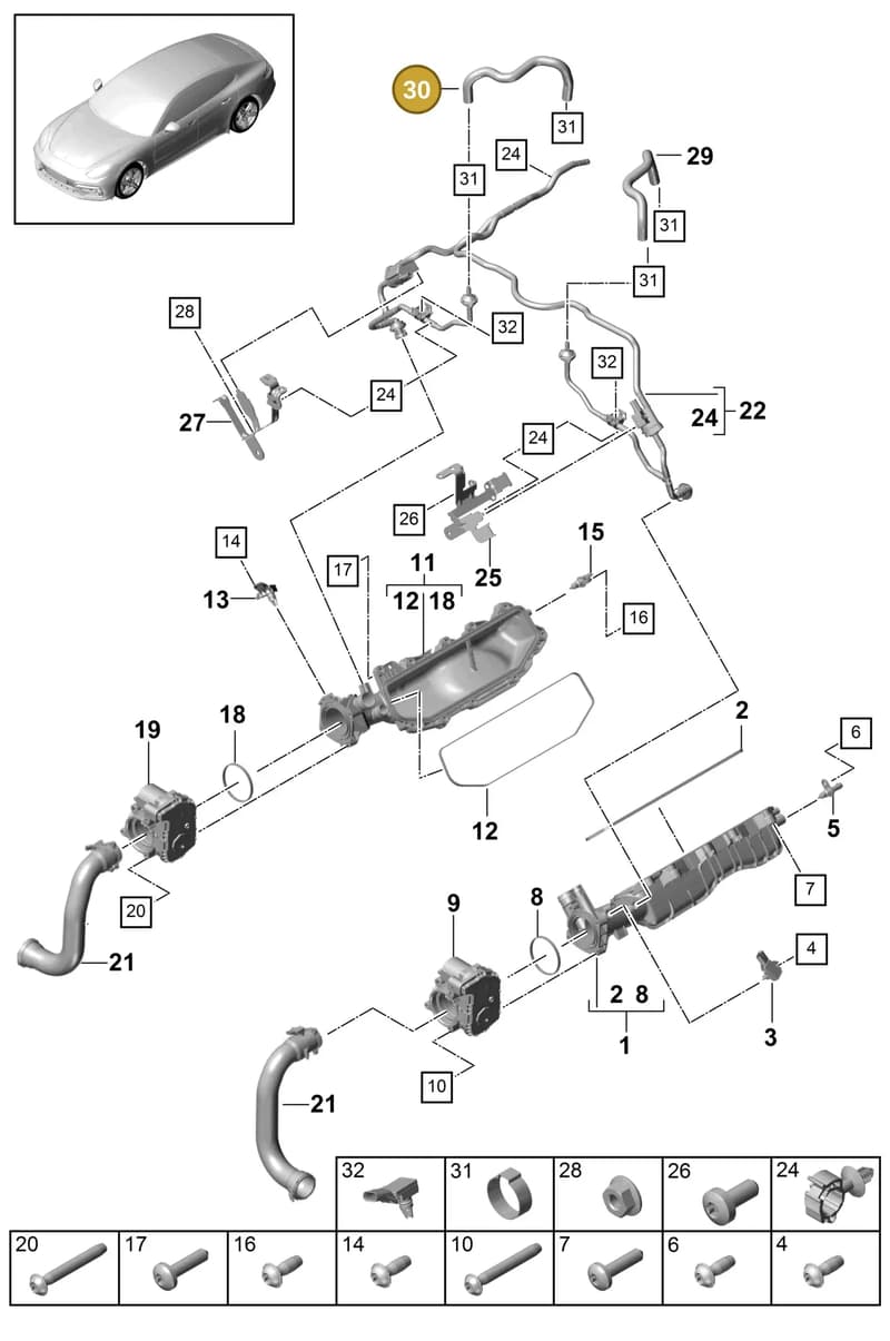 9A713339406 — Porsche Panamera (2016-2020) diagram p49107030, position 30