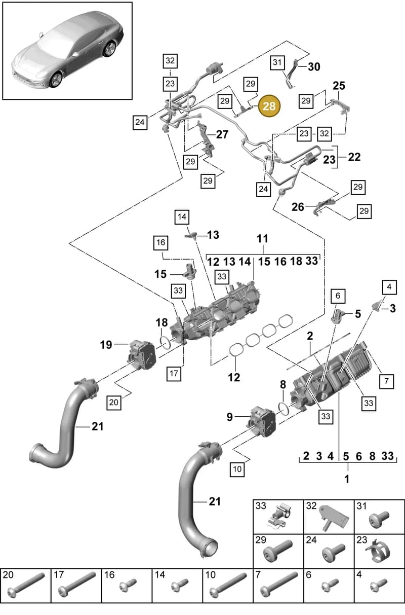 9A713351900 — Porsche Panamera (2016-2020) diagram p49107025, position 28