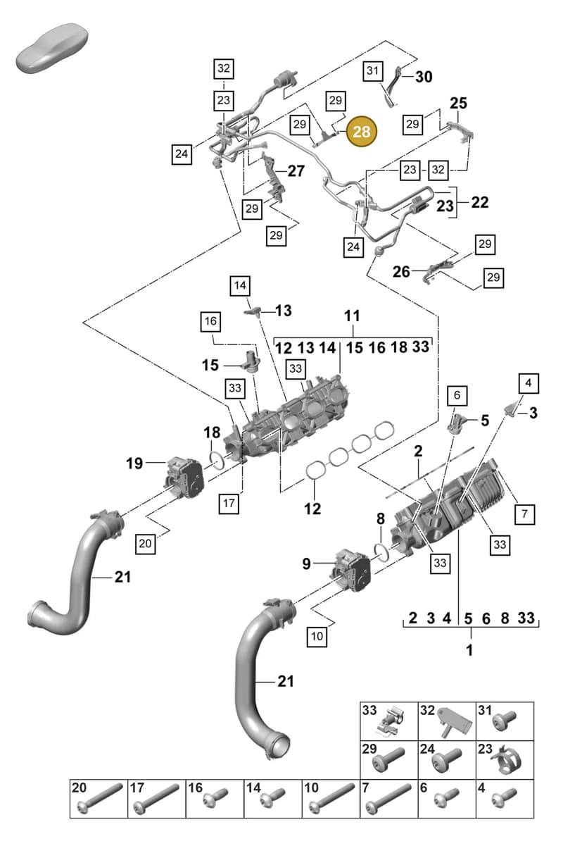 9A713351900 — Porsche Panamera (2020-2023) diagram p58107100, position 28