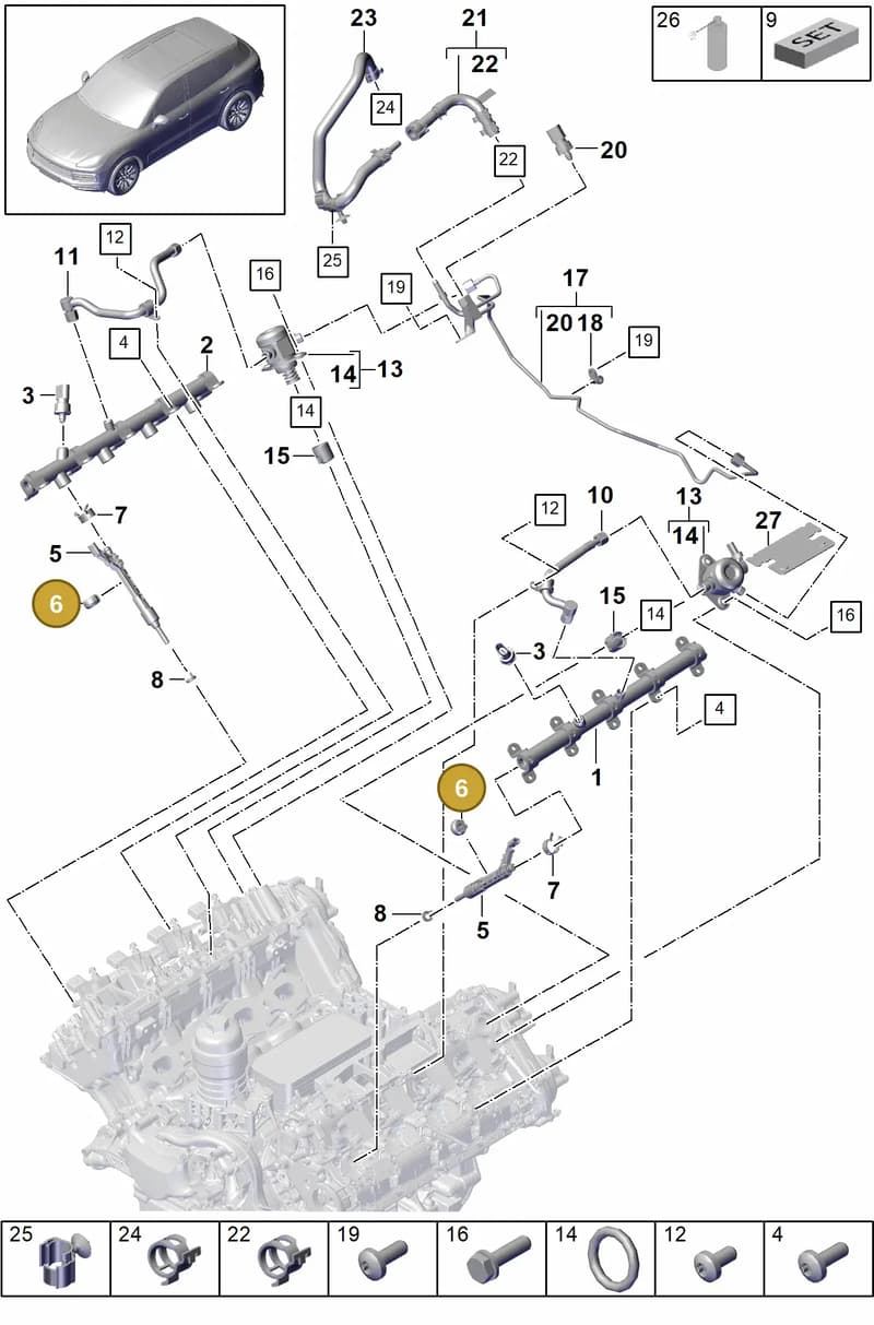 9A713387530 — Porsche Cayenne (2017-2023) diagram p51107000, position 6
