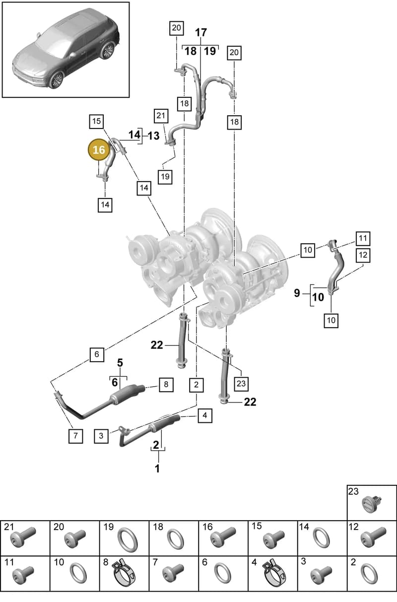 9A714504001 — Porsche Cayenne (2017-2023) diagram p51202040, position 16