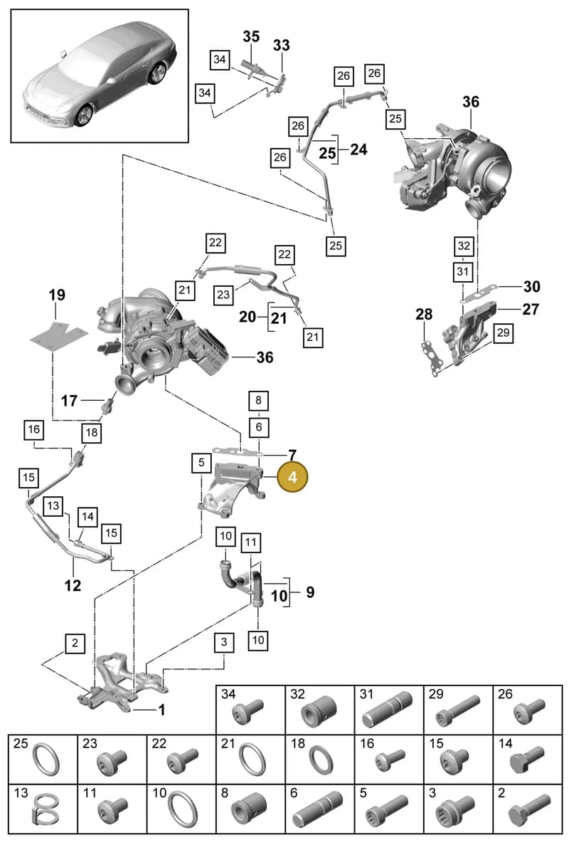 9A714509300 — Porsche Panamera (2016-2020) diagram p49202040, position 4