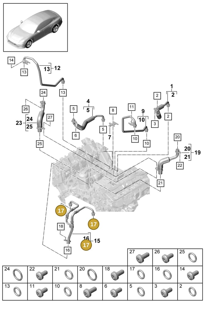9A714514010 — Porsche Panamera (2016-2020) diagram p49202030, position 17