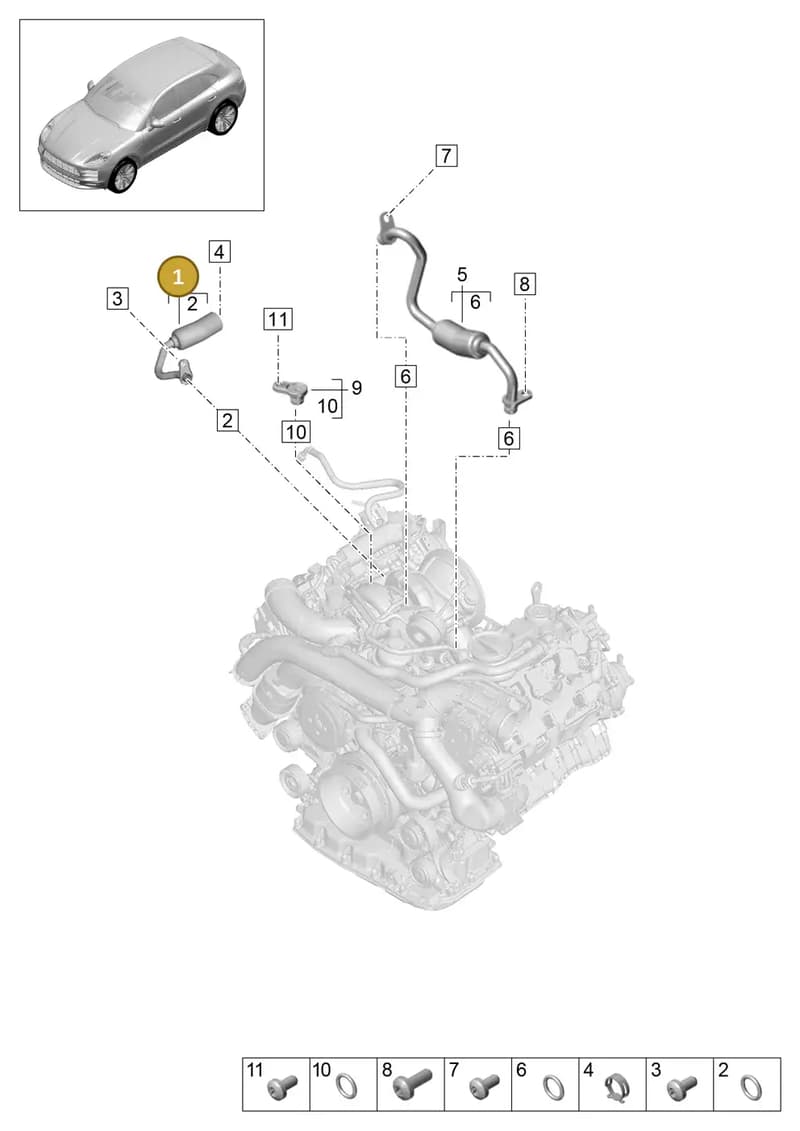 9A714514010 — Porsche Macan (2018-2022) diagram p52000050, position 1