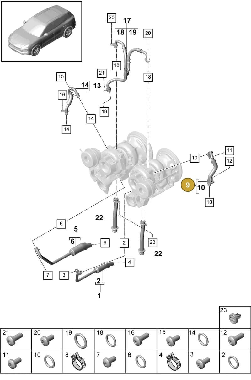 9A714514405 — Porsche Cayenne (2017-2023) diagram p51202040, position 9