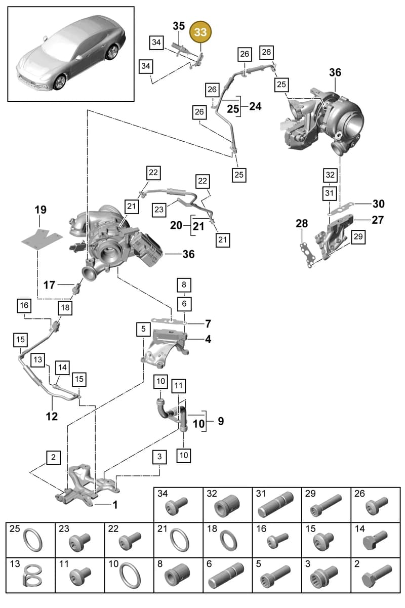9A714526803 — Porsche Panamera (2016-2020) diagram p49202040, position 33