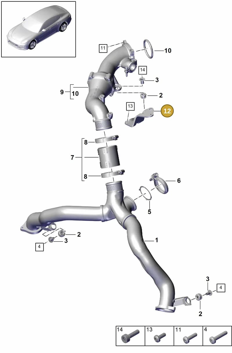 9A714528300 — Porsche Panamera (2016-2020) diagram p49107070, position 12