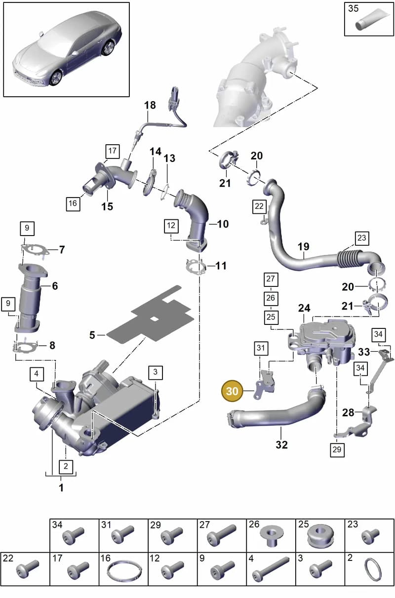 9A714538300 — Porsche Panamera (2016-2020) diagram p49108050, position 30