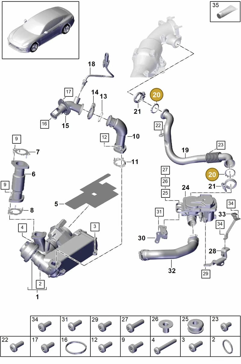 9A714562500 — Porsche Panamera (2016-2020) diagram p49108050, position 20