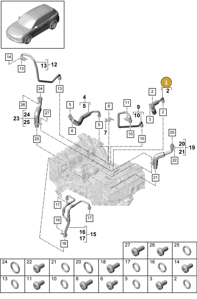 9A714590900 — Porsche Cayenne (2017-2023) diagram p51202035, position 1