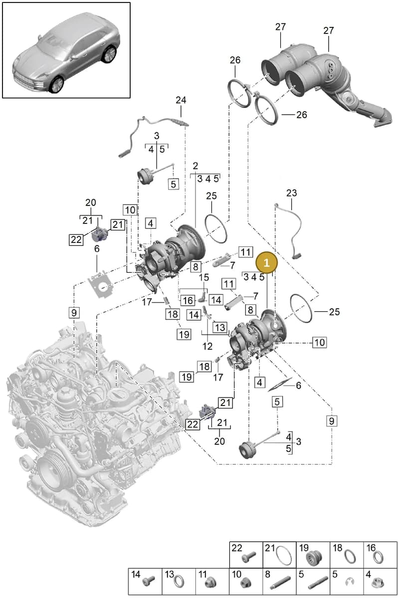 9A714590911 — Porsche Macan (2018-2022) diagram p52000046, position 1