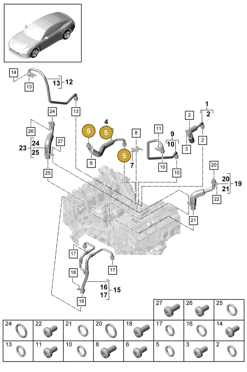 9A714591011 — Porsche Panamera (2016-2020) diagram p49202030, position 5