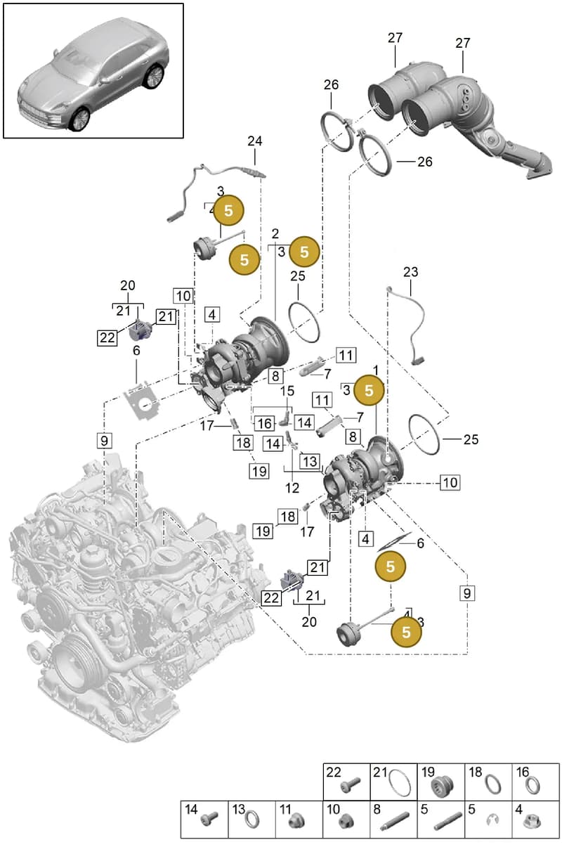 9A714591011 — Porsche Macan (2018-2022) diagram p52000046, position 5