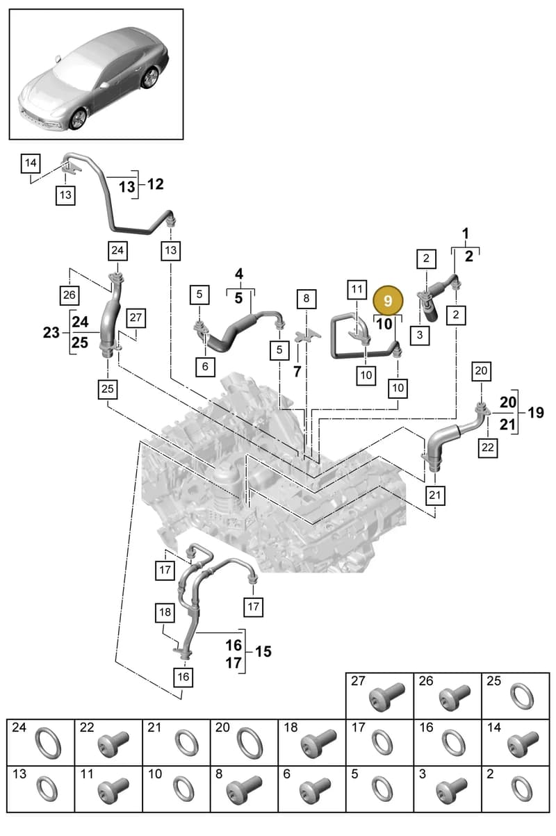 9A714594711 — Porsche Panamera (2016-2020) diagram p49202030, position 9