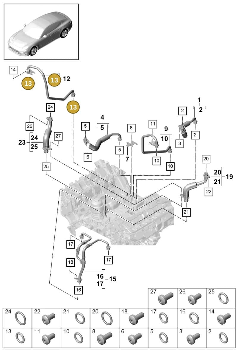 9A714594811 — Porsche Panamera (2016-2020) diagram p49202030, position 13