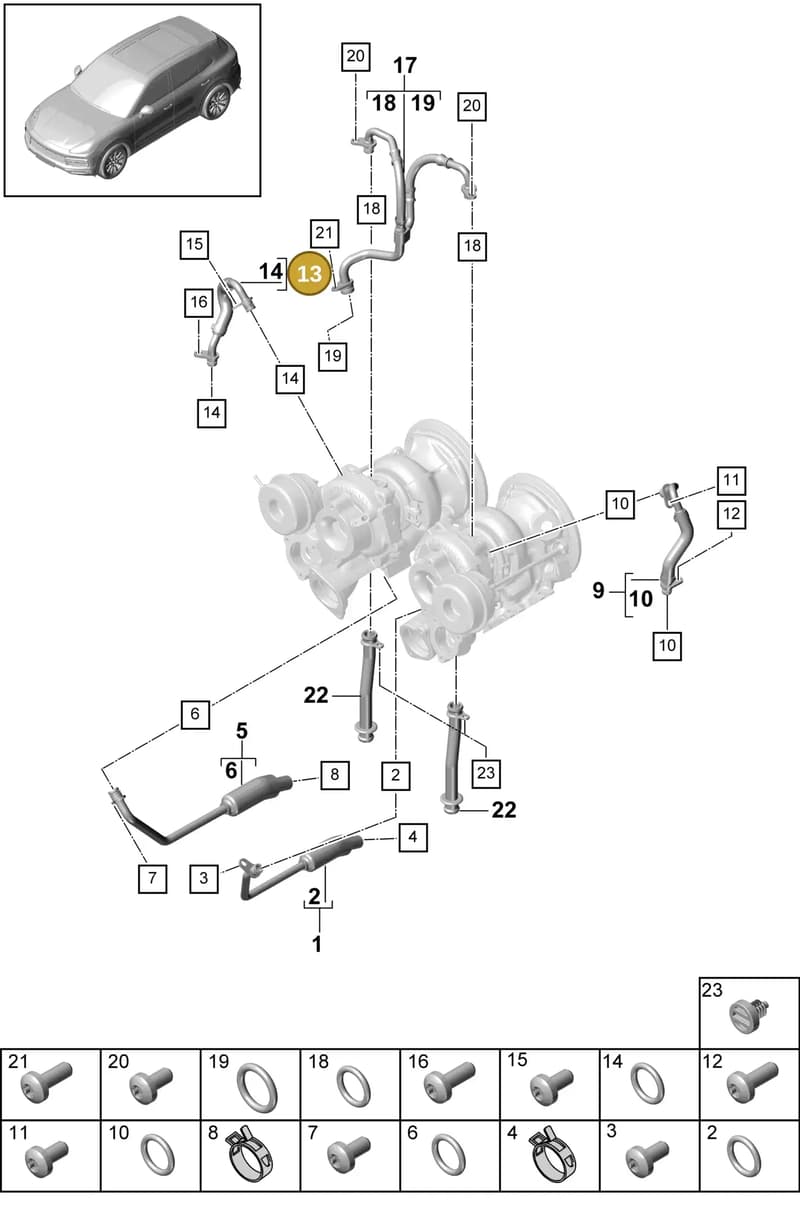 9A714594811 — Porsche Cayenne (2017-2023) diagram p51202040, position 13
