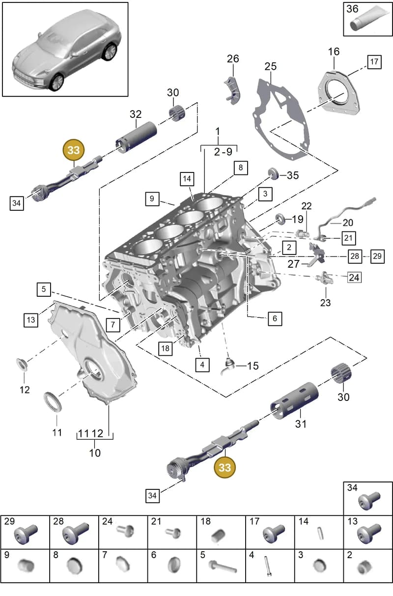 9A7198205A — Porsche Macan (2018-2022) diagram p52101111, position 33