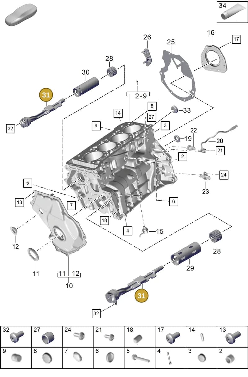 9A7198205B — Porsche Cayenne Coupe (2023-2023) diagram p60101100, position 31