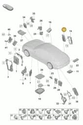 9A720144100 Porsche Panel Nut