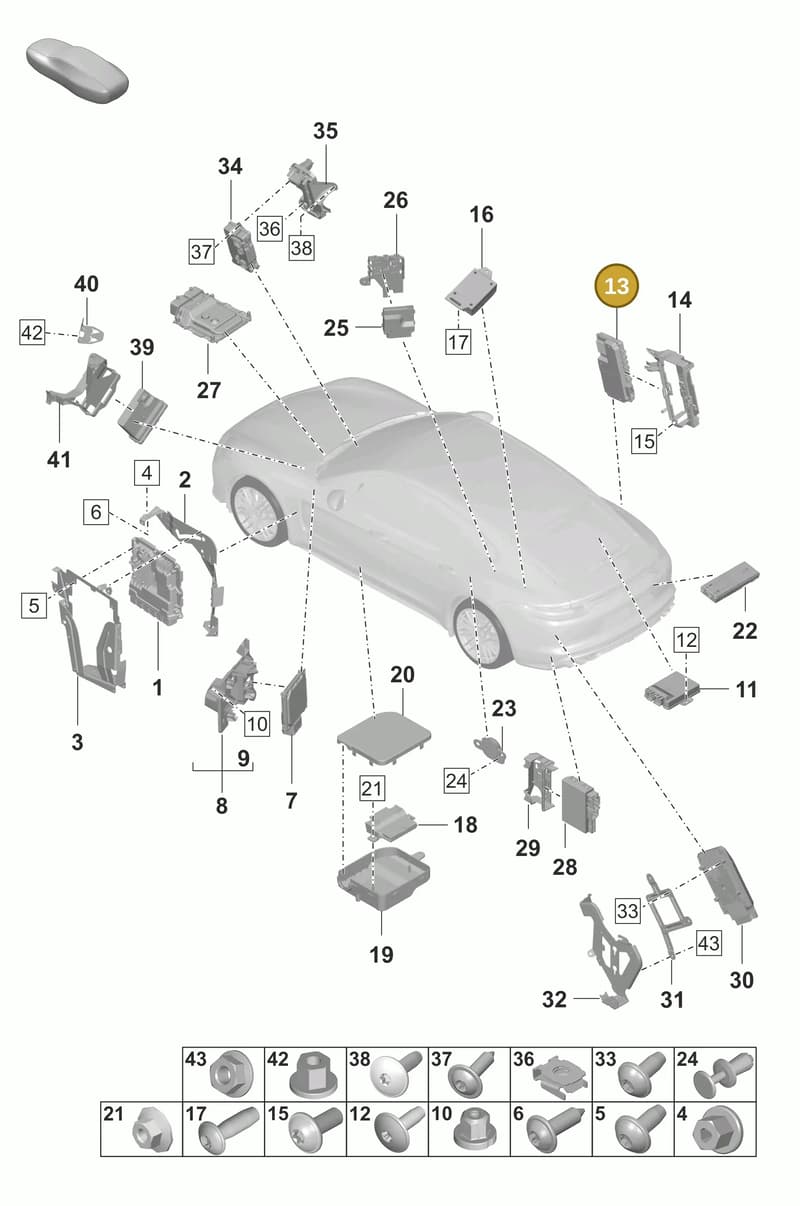 9A720144100 — Porsche Panamera (2020-2023) diagram p58901003, position 13