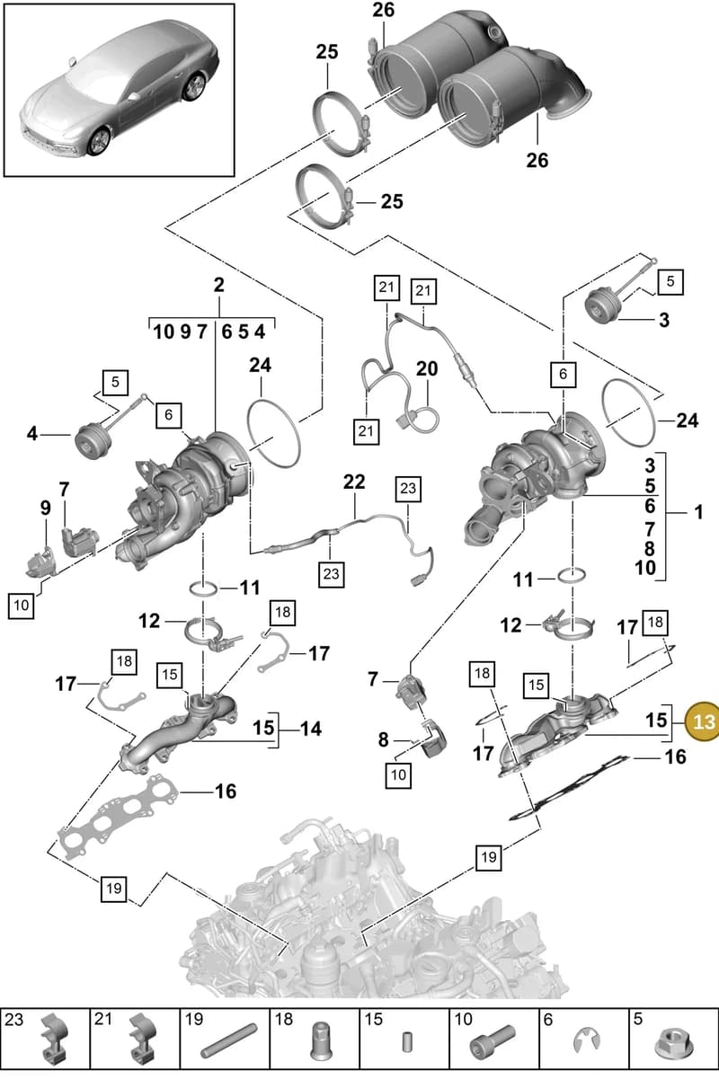 9A725303300 — Porsche Panamera (2016-2020) diagram p49202000, position 13