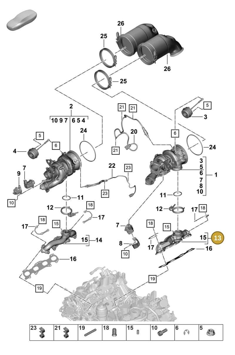 9A725303300 — Porsche Panamera (2020-2023) diagram p58202000, position 13