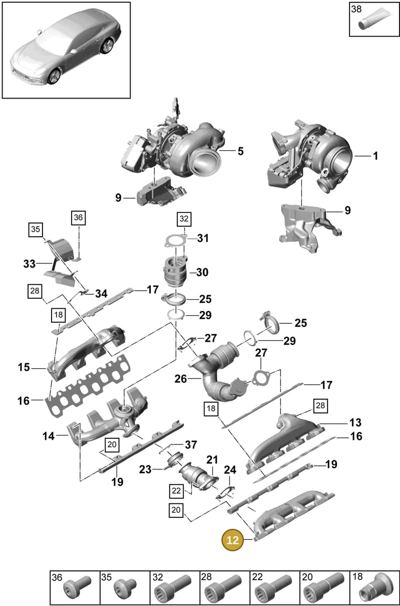 9A725303310 — Porsche Panamera (2016-2020) diagram p49202010, position 12
