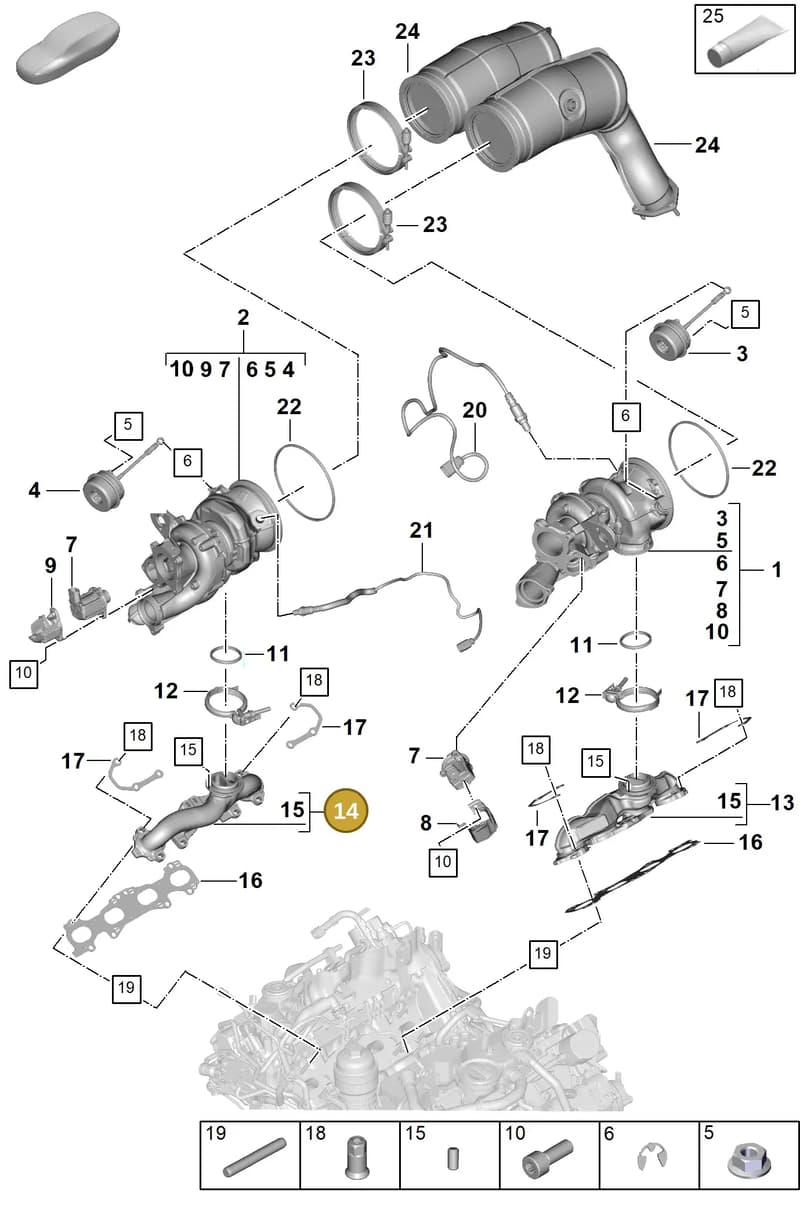 9A725303400 — Porsche Cayenne Coupe (2023-2023) diagram p60202020, position 14