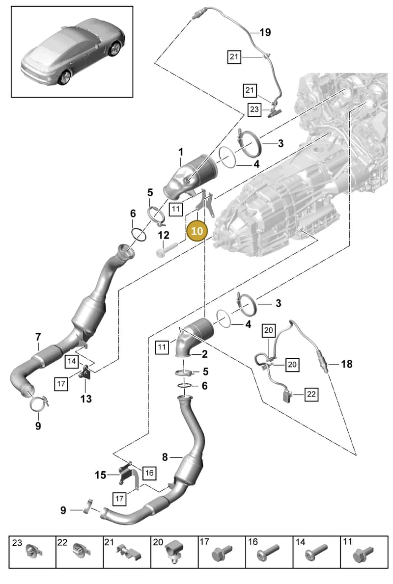 9A725304700 — Porsche Panamera (2016-2020) diagram p49202055, position 10