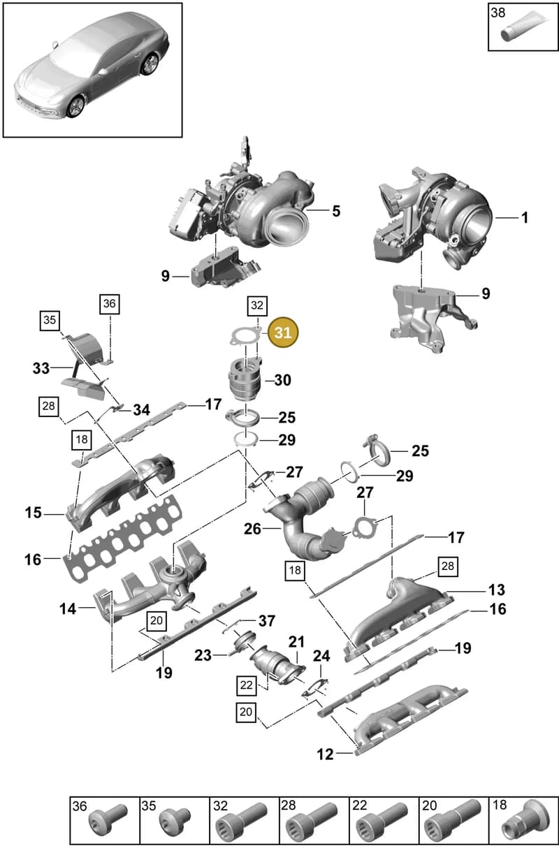 9A725311510 — Porsche Panamera (2016-2020) diagram p49202010, position 31