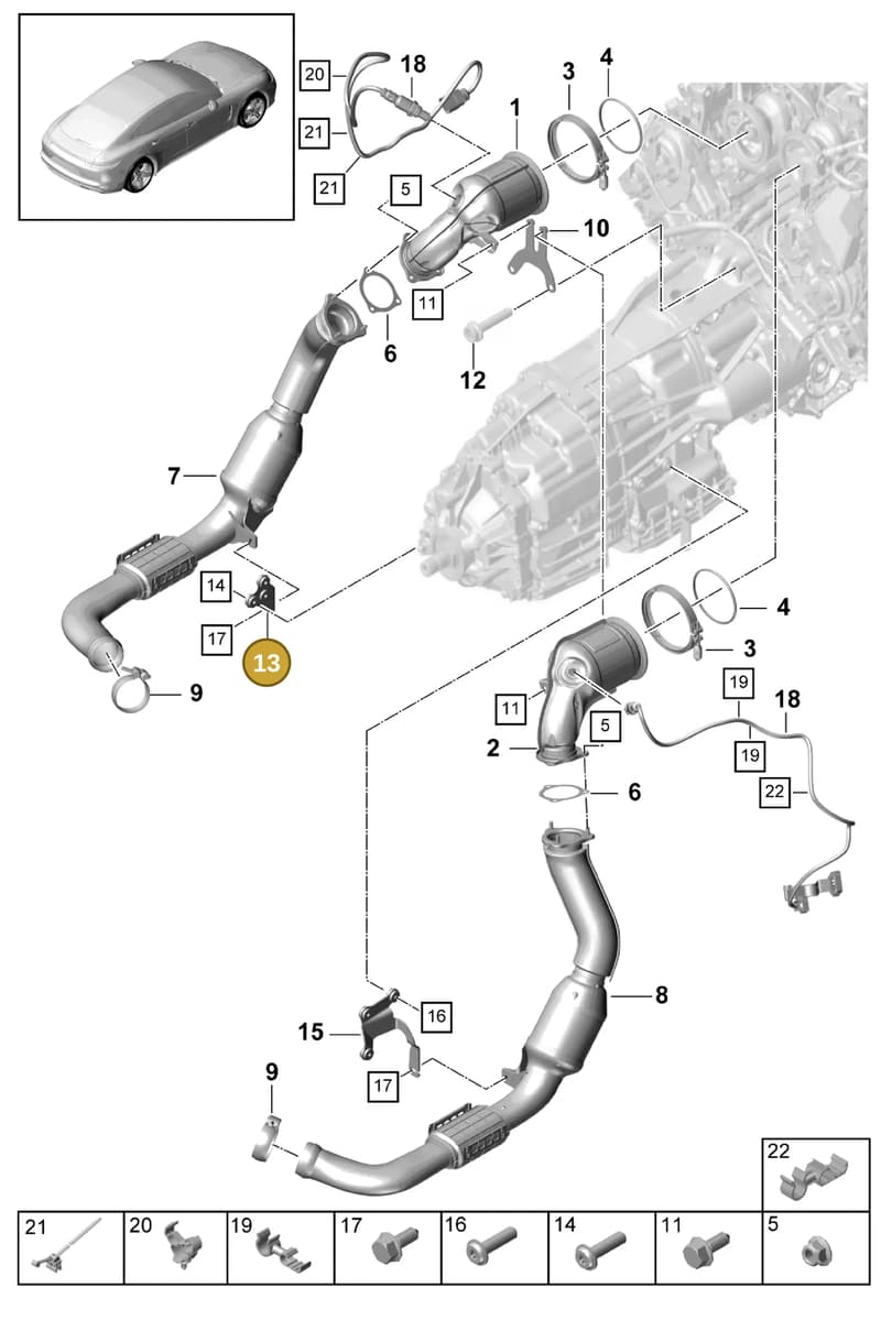9A725311531 — Porsche Panamera (2016-2020) diagram p49202060, position 13