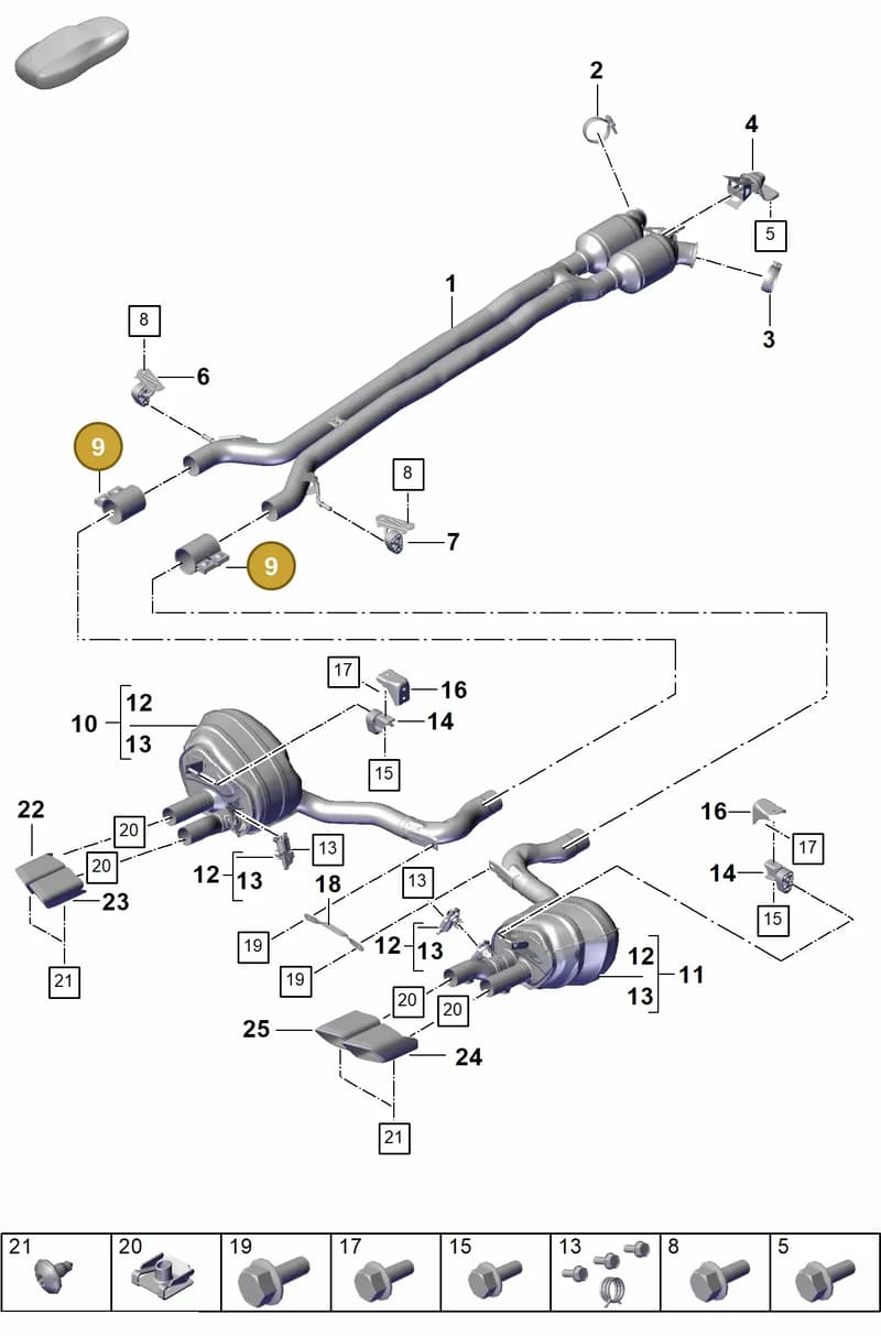 9A725314100 — Porsche Panamera (2023-2025) diagram p62203000, position 9