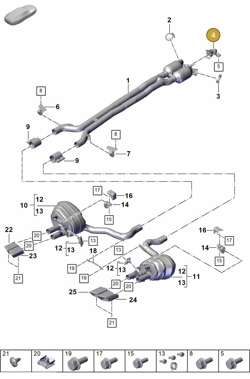 9A725314400 — Porsche Panamera (2023-2025) diagram p62203000, position 4
