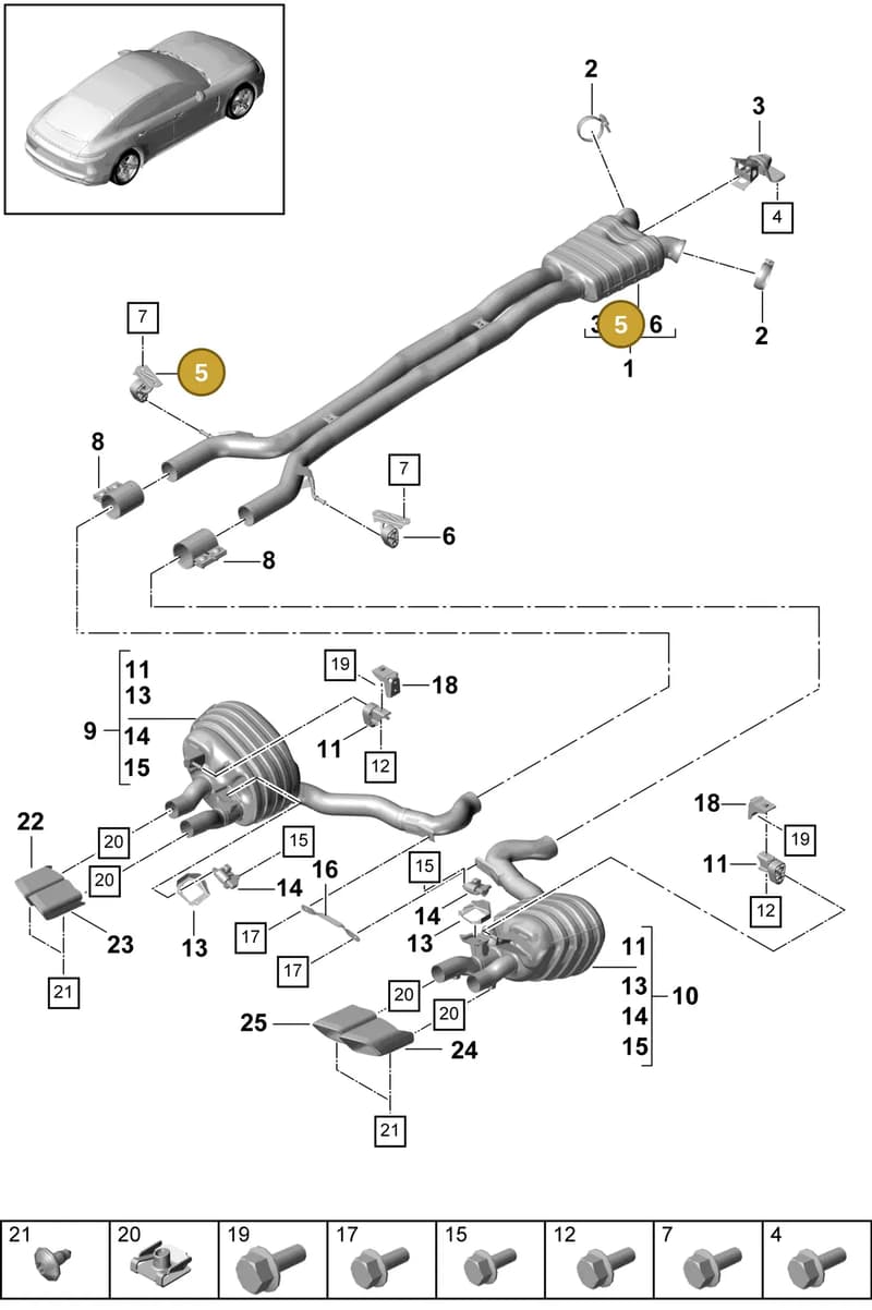 9A725324500 — Porsche Panamera (2016-2020) diagram p49203000, position 5