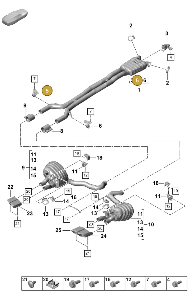 9A725324500 — Porsche Panamera (2020-2023) diagram p58203000, position 5