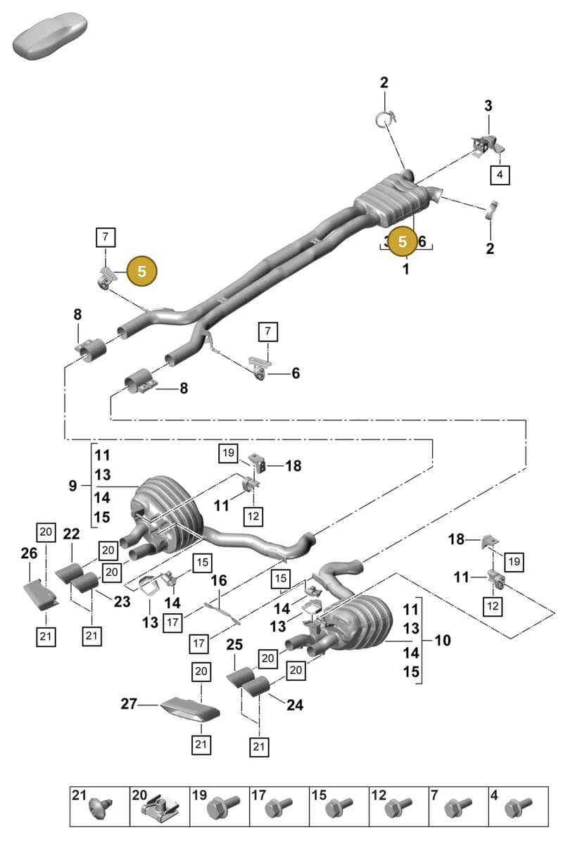 9A725324500 — Porsche Panamera (2020-2023) diagram p58203010, position 5
