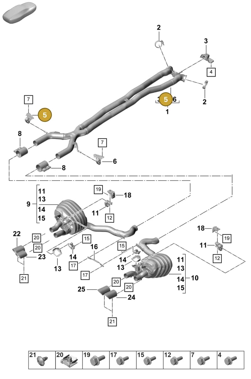 9A725324500 — Porsche Panamera (2020-2023) diagram p58203060, position 5