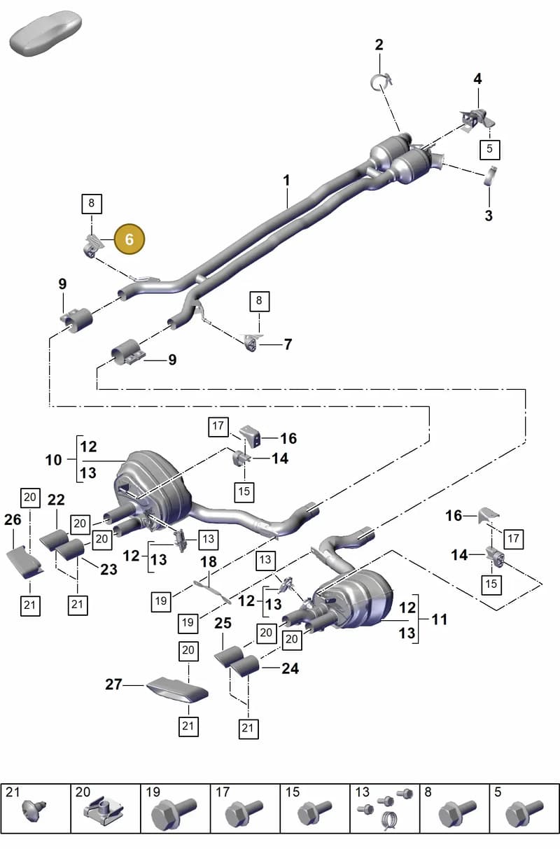 9A725324500 — Porsche Panamera (2023-2025) diagram p62203010, position 6