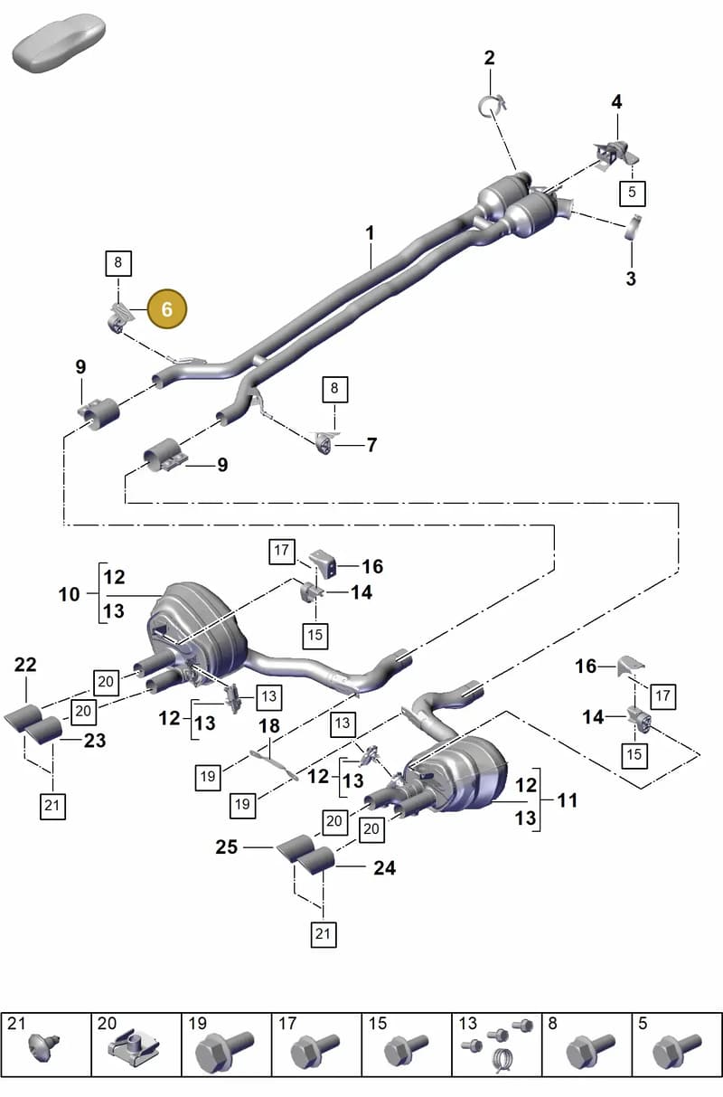 9A725324500 — Porsche Panamera (2023-2025) diagram p62203050, position 6