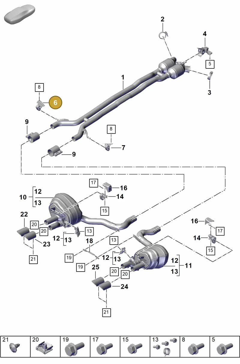 9A725324500 — Porsche Panamera (2023-2025) diagram p62203060, position 6