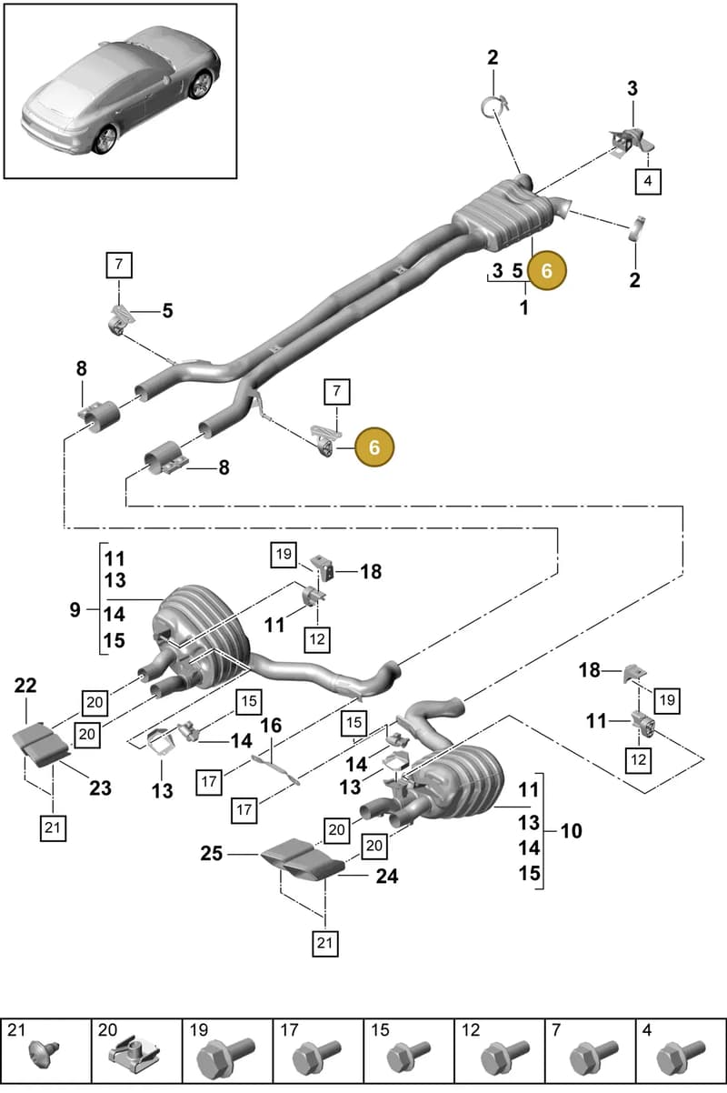 9A725324600 — Porsche Panamera (2016-2020) diagram p49203000, position 6