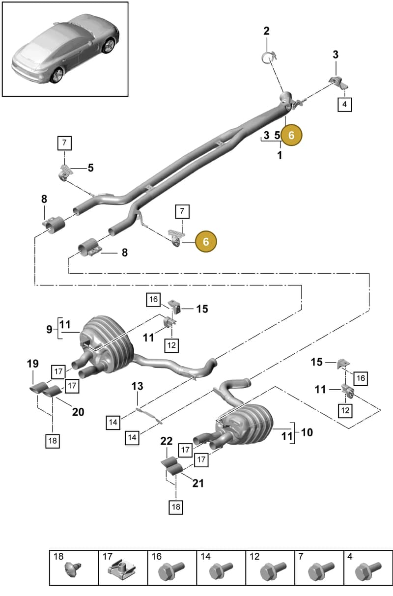 9A725324600 — Porsche Panamera (2016-2020) diagram p49203010, position 6