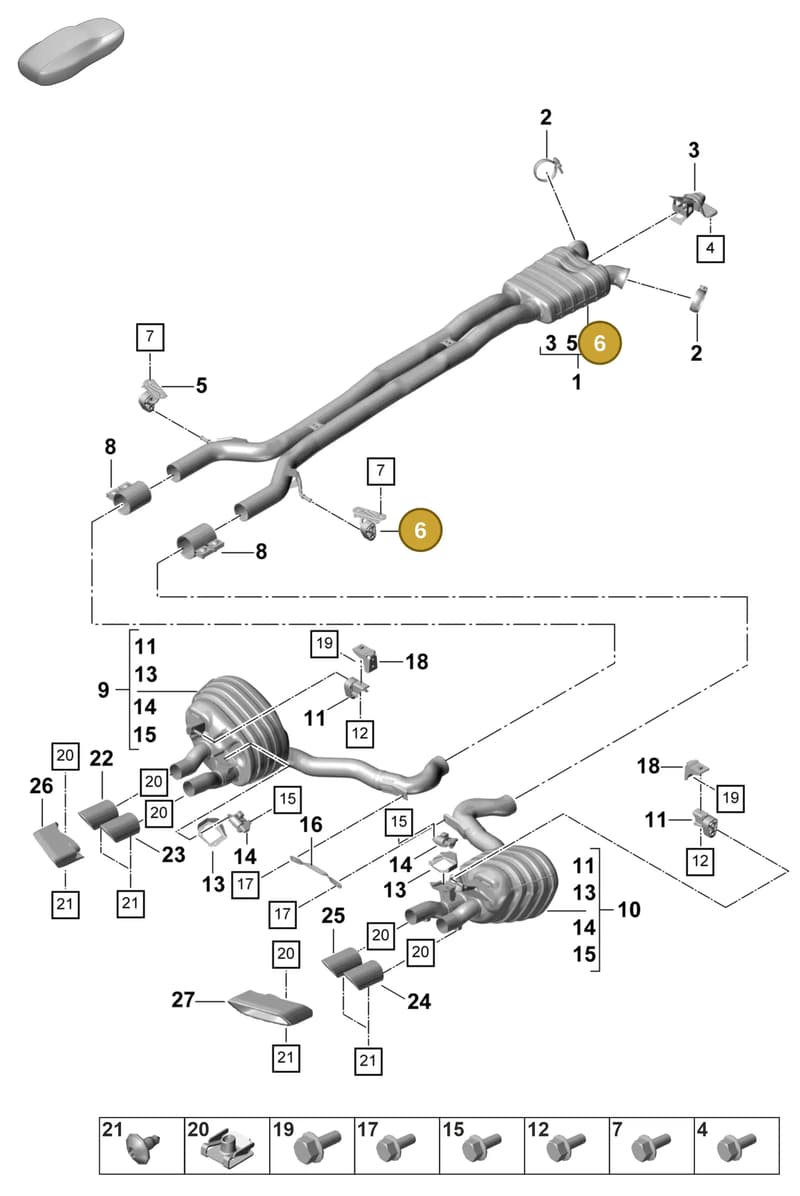 9A725324600 — Porsche Panamera (2020-2023) diagram p58203010, position 6