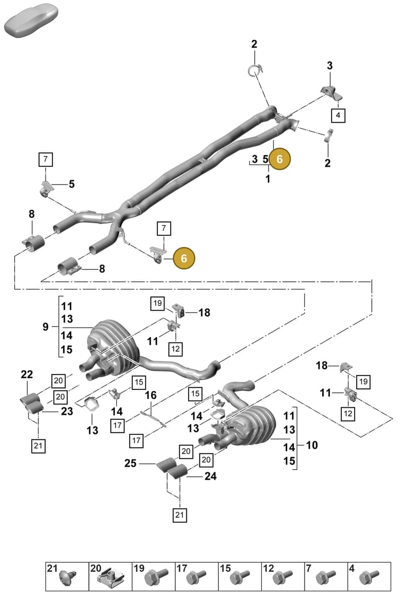 9A725324600 — Porsche Panamera (2020-2023) diagram p58203060, position 6