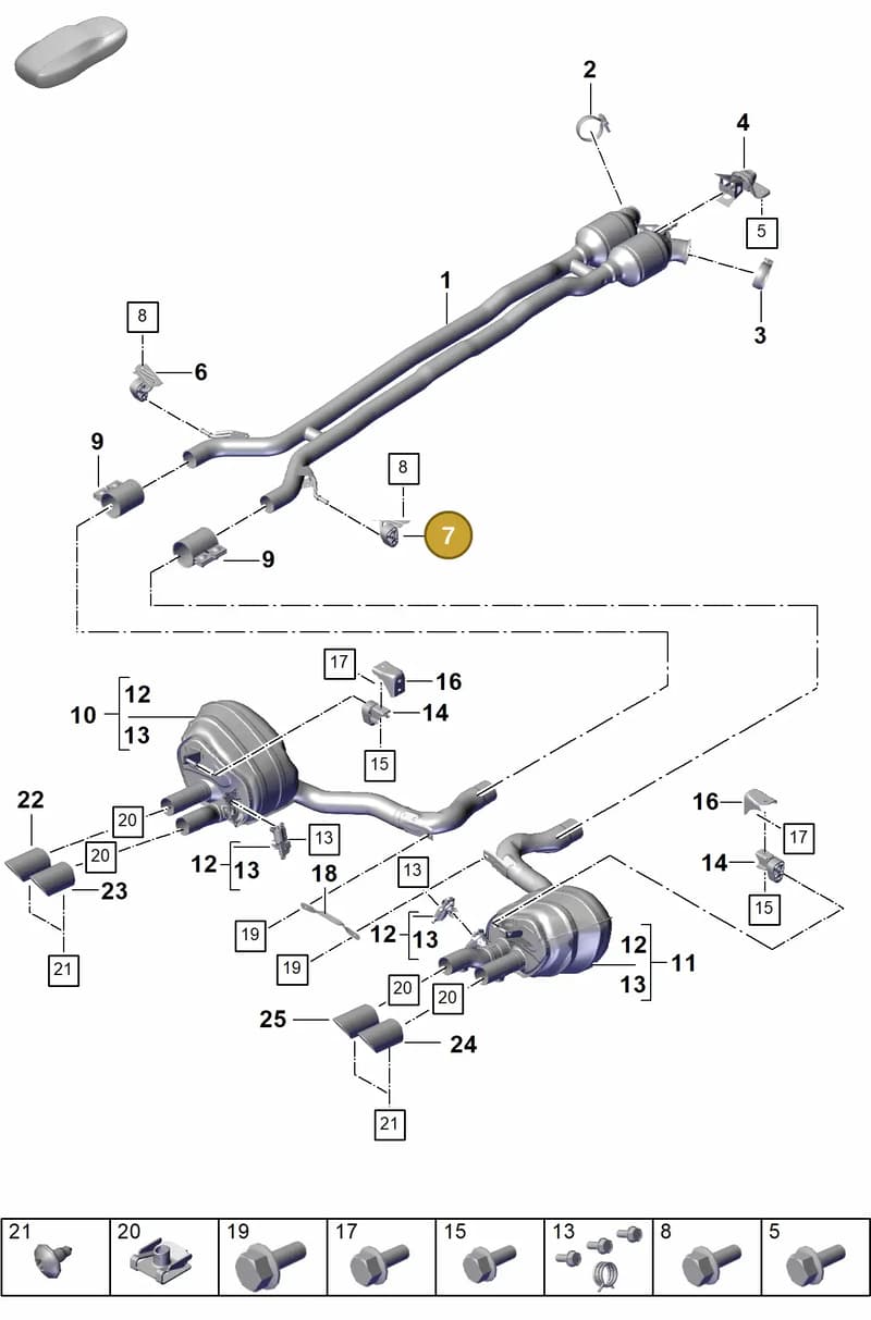 9A725324600 — Porsche Panamera (2023-2025) diagram p62203050, position 7