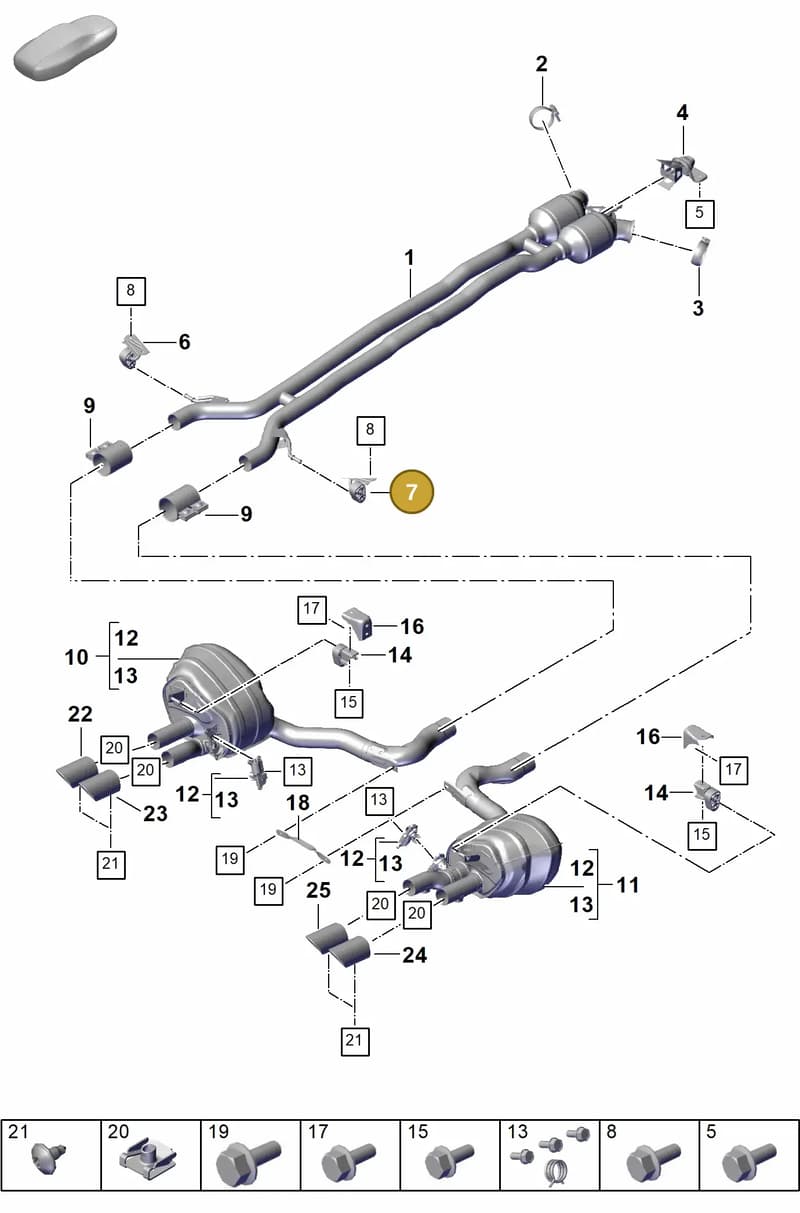 9A725324600 — Porsche Panamera (2023-2025) diagram p62203060, position 7